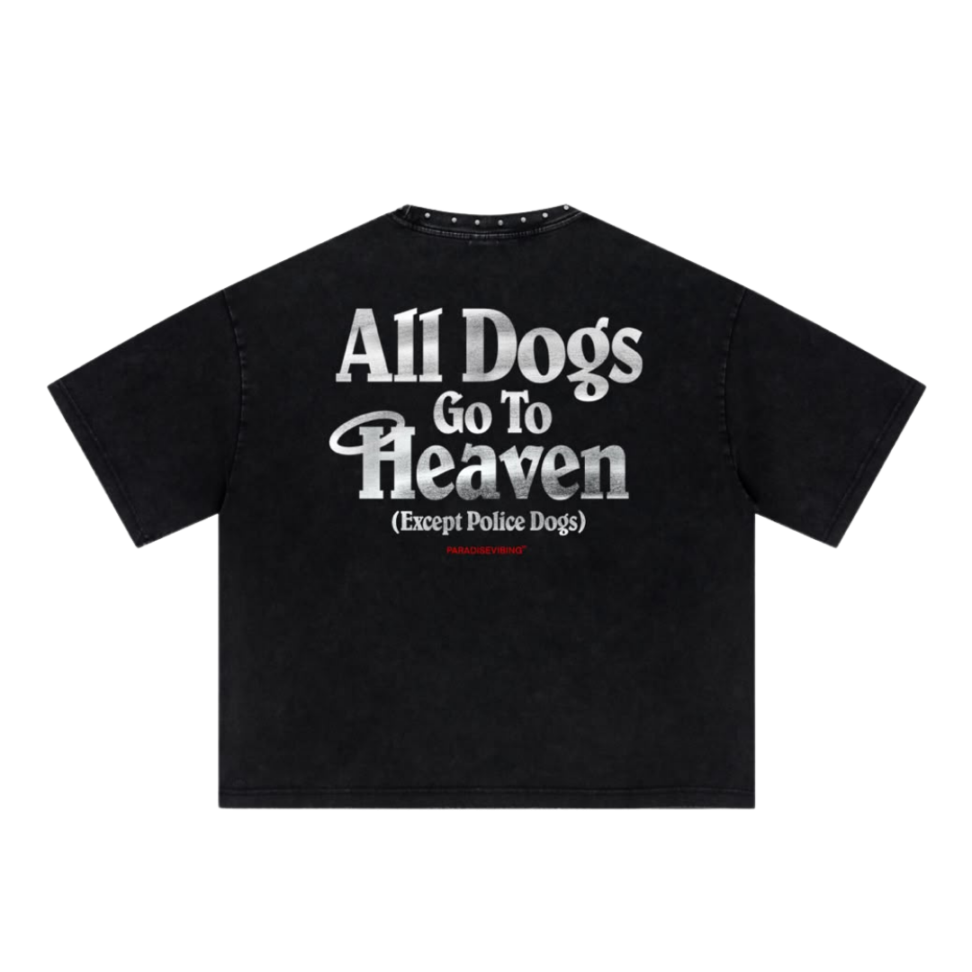 NO POLICE DOGS Rhinestone Tee